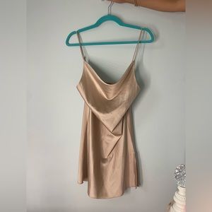 Island Gypsy Silk Mini Dress Champagne XS